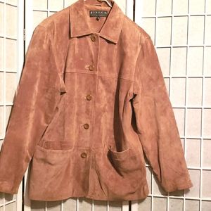 MEN GIACCA RUST 100% GENUINE SUEDE LEATHER JKT. SZ M